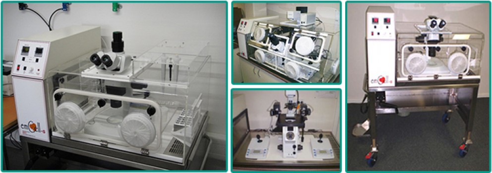 Buồng thao tác IVF chamber Kèm kính hiển vi soi nổi